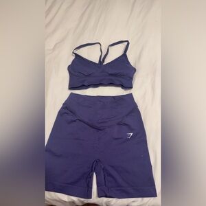 Gymshark Purple Sports Bra and Shorts Set